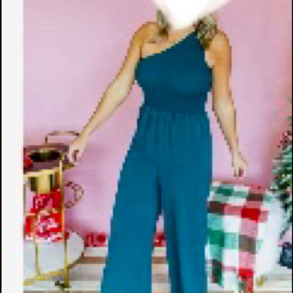 Teal subtle glamour jumpsuit size M
